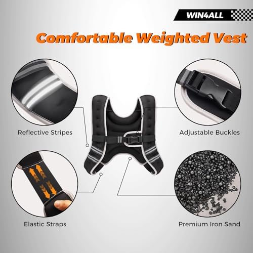 Women's Adjustable 6lb-20lb Weighted Vest for Walking, Strength Training, and Running Black