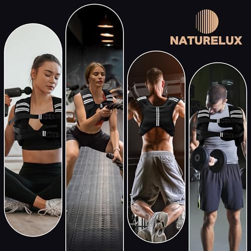 Weighted Vest for Men and Women - 10/15/20lbs - Reflective Stripe - Workout Equipment for Strength Training, Running, Wa