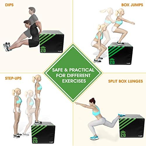 Yes4All Plyo Jump Box for Training & Conditioning | Yes4All 3 in 1 Foam Plyometric Jump Box for Fitness Workout | Yes4A