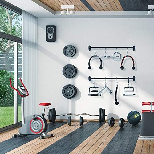 Yes4All Cable Machine Attachment Row Handles Tricep Rope Straight Bar V Bar LAT Pulldown Accessories 880 LB for Home Gy