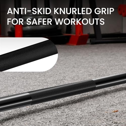 Fitvids Olympic Barbell Bar for Powerlifting and Weightlifting, High Capacity 700 Pound, 2 Inch Diameter Barbell