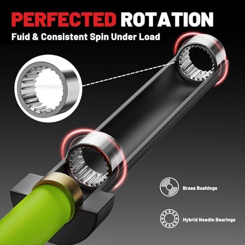 Papababe Olympic Barbell 45lb Weight Bar for Strength Training and Gym Use with 1000lb Weight Capacity Chrome/Zinc Plati