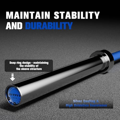 RitFit 7FT Olympic Barbell for Strength and Weightlifting Training - 2 Inch Olympic Bar for Squat, Deadlift, Bench Press