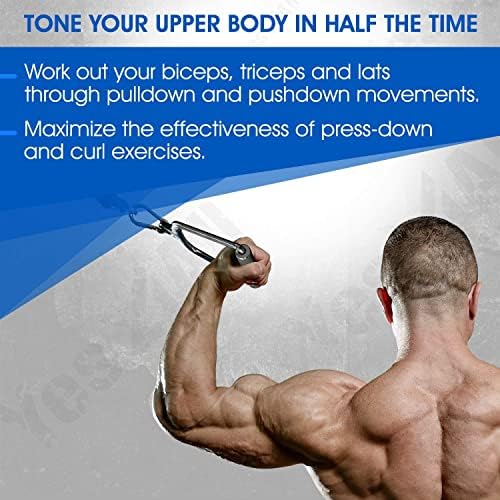 Yes4All Cable Machine Attachment, Double D Handle & Tricep Rope Cable Attachment, Gym Weight Machine Accessories Load 88