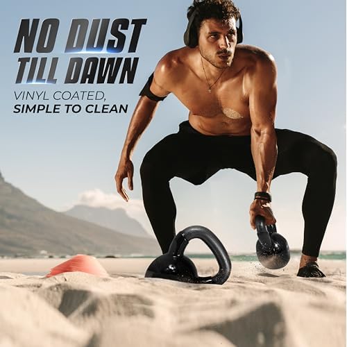 Yes4All Kettlebell, Stable Flat Bottom Kettlebell, Cast Iron Sets for Full Body Workout, Push Up, Grip Strength Training