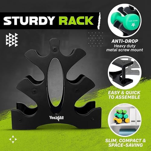 Yes4All Neoprene Coated Dumbbell Hand Weight Sets of 2 - Multiple Weight Options for Home Gym Fitness Users - Anti-Roll,