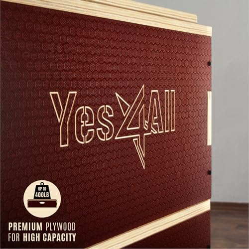 Yes4All 3 In 1 Wooden Plyo Box for Home Jump Training and Outdoor Exercise | Yes4All Plyometric Box Platform: Versatile