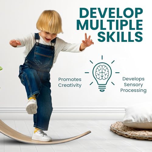 Wobble Stability Balancing Board for Kids - Made of Beech Plywood, Up to 500 Lbs Capacity | Kids Wooden Balancing Board