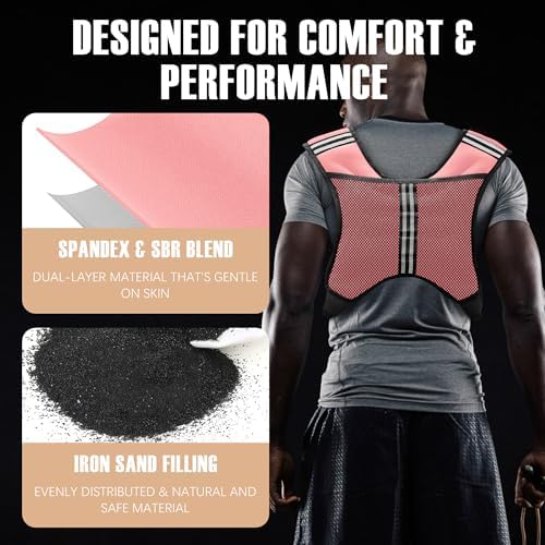 Weighted Vest for Men and Women - 10/15/20lbs - Reflective Stripe - Workout Equipment for Strength Training, Running, Wa