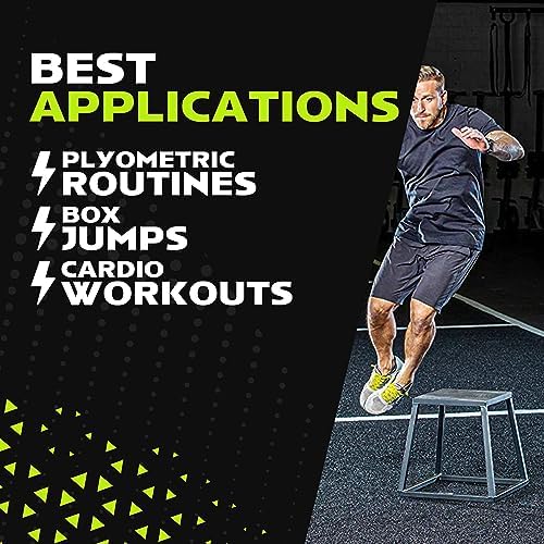 Rage Fitness Anti-Slip 12-18-24 Inch Plyo Box for Home Gym Strength Training Rage Fitness Pre-Assembled 12-18-24 Inch