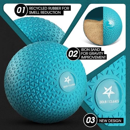 Yes4All Slam Balls, Durable PVC Sand Filled, Core Strengthening Workout Ball for Fitness Enthusiasts at Home Gym