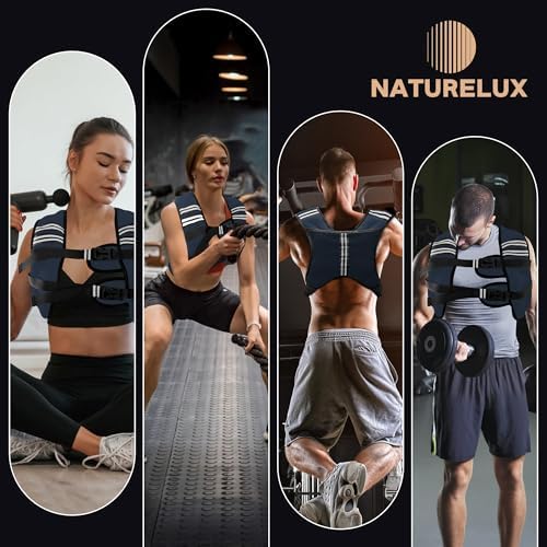 Weighted Vest for Men and Women - 10/15/20lbs - Reflective Stripe - Workout Equipment for Strength Training, Running, Wa