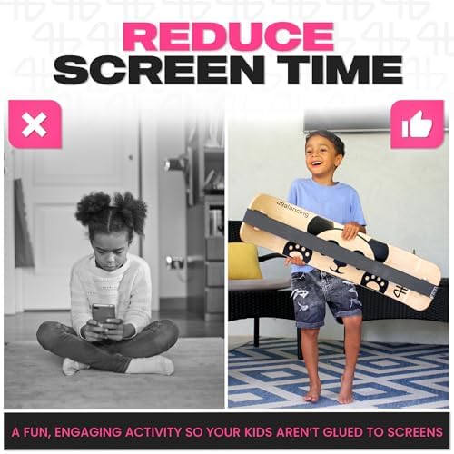 Balance Board for Kids - Wooden Wobble Board - Coordination Training - Perfect for Skateboard, Snowboard, Football, Socc