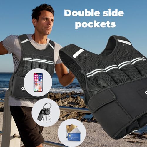 ATIVAFIT Adjustable Weighted Vest for Strength Training and Walking Men Women 2-22 Lbs