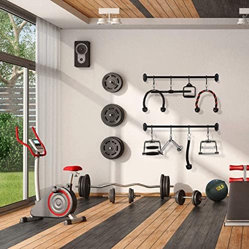 Yes4All Cable Machine Attachment Row Handles Tricep Rope Straight Bar V Bar LAT Pulldown Accessories 880 LB for Home Gy