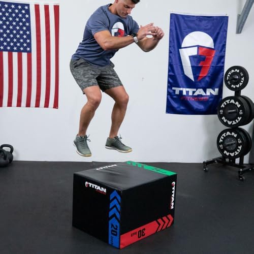 Titan Fitness Heavy Duty Pro-Duty HIIT Foam Plyometric Box for Home and Gym Use - Box Squats and Step-Ups, Suitable for