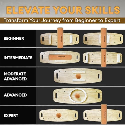 **Balance Board Trainer for Adults & Kids - Hockey Snowboard Wobble Board, Wood Made, 450lbs Core Trainer** | **Hockey