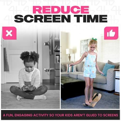 Balance Board for Kids - Wooden Wobble Board - Coordination Training - Perfect for Skateboard, Snowboard, Football, Socc