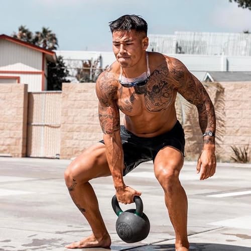 Kettlebell Kings Powder Coated Kettlebell Weights - 9-97 lb Strength Training Kettlebells for Men and Women - Home Gym E