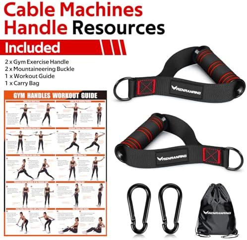 Renranring Replacement Handles for Gym Cable Machines - Strong & Durable Exercise Accessories for Home and Commercial U