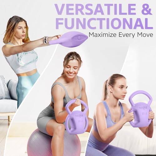 Yes4All Kettlebell, Strength Training Kettlebells for Women, Wide Multi-grip Textured Handle for Home Gym Exercises & Fu