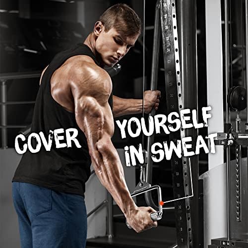 Yes4All Cable Machine Attachment, Double D Handle & Tricep Rope Cable Attachment, Gym Weight Machine Accessories Load 88