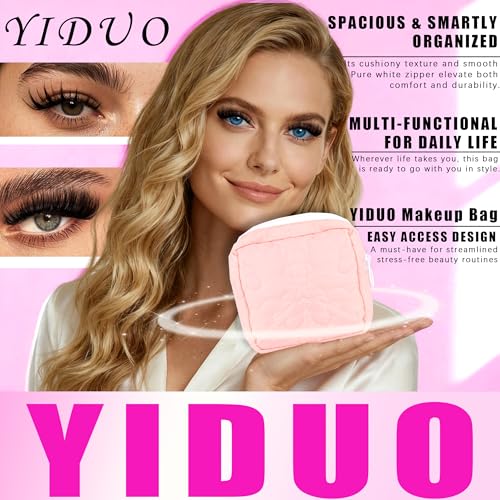 40D/60D Volume C/D Curl Lash Clusters Kit for Eyelash Extensions, Portable Makeup Bag with Lash Bond and Seal, 10-18mm