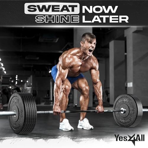 Yes4All 2" Bumper Plate for Weightlifting and StrengthTraining - Less Impact, Absorb Bounce & Shock, Multiple Options