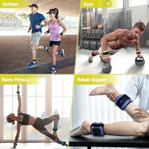 Yes4All Adjustable Wrist & Ankle Weights - Weighted Bands for Fitness Workout, Walking, Jogging and Pilates for Women, M