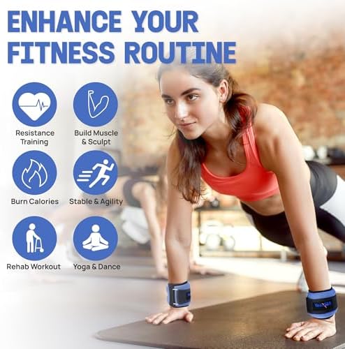 Yes4All Adjustable Wrist & Ankle Weights - Weighted Bands for Fitness Workout, Walking, Jogging and Pilates for Women, M