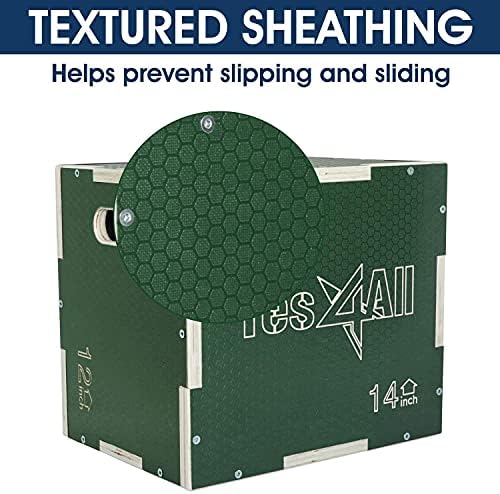 Yes4All 3 in 1 Non-Slip Wooden Plyo Box, Home Gym Plyometric Box for Athletes - Green Yes4All 3 in 1 Non-Slip Wooden P
