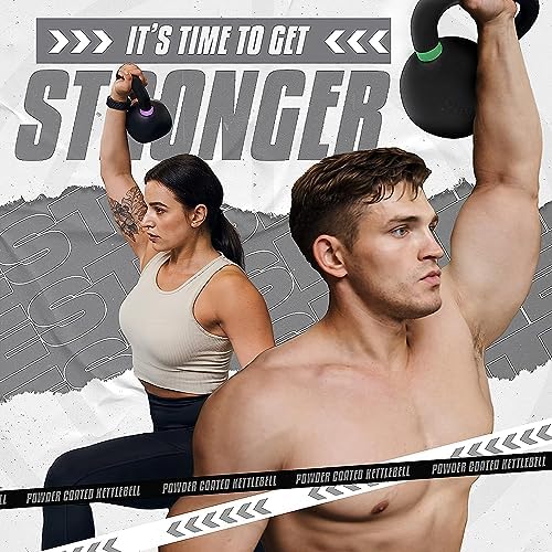 Yes4All Powder Coated 9lb-71lb Cast Iron Core Kettlebells for Heavy Duty Strength Training | Yes4All Powder Coated Kett