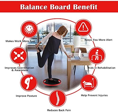 NalandaN Balance Board for Core Training Black NalandaN Wobble Board for Balance Exercises Black NalandaN Non-Skid T