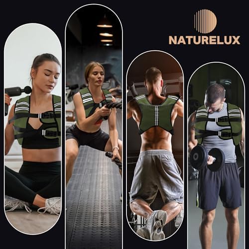 Weighted Vest for Men and Women - 10/15/20lbs - Reflective Stripe - Workout Equipment for Strength Training, Running, Wa