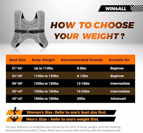 Women's Adjustable 6lb-20lb Weighted Vest for Walking, Strength Training, and Running Black