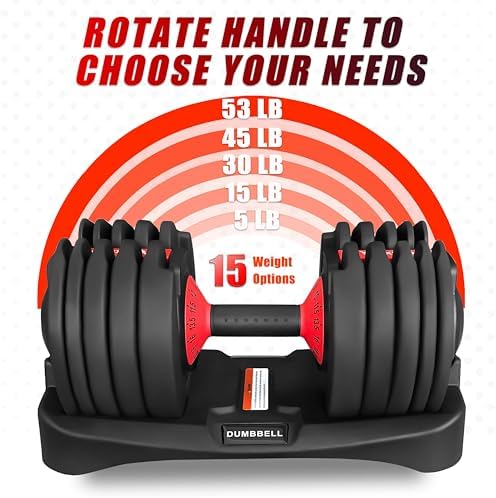 Adjustable Dumbbell 53LB for Home Workout | Fast Automatic Adjustable Dumbbell 53LB | Body Workout Dumbbell 53LB for