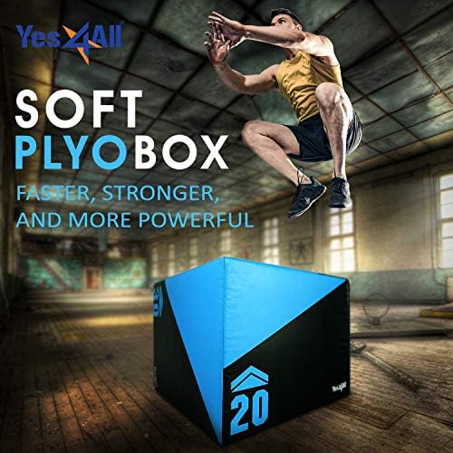 Yes4All Plyo Jump Box for Training & Conditioning | Yes4All 3 in 1 Foam Plyometric Jump Box for Fitness Workout | Yes4A