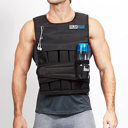 RUNmax Adjustable Weighted Vest for Men and Women 150LBS Max Weight with Shoulder Pads 20LBS Start_weight 150LBS max_wei