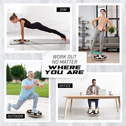 Yes4All Versatile Wooden Wobble Balance Board, Core Training, Exercise Balance Stability Trainer