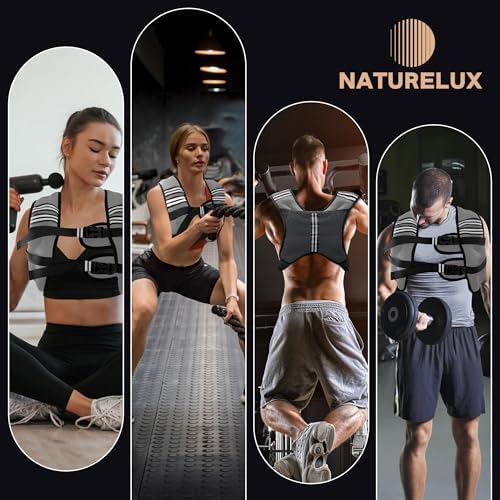 Weighted Vest for Men and Women - 10/15/20lbs - Reflective Stripe - Workout Equipment for Strength Training, Running, Wa