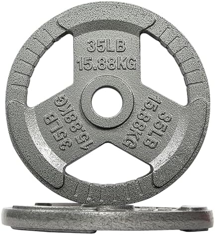 Fitvids Olympic Cast Iron Weight Plates 2-Inch Thickness for Strength Training & Weightlifting, Ideal for Home Gym, Mult