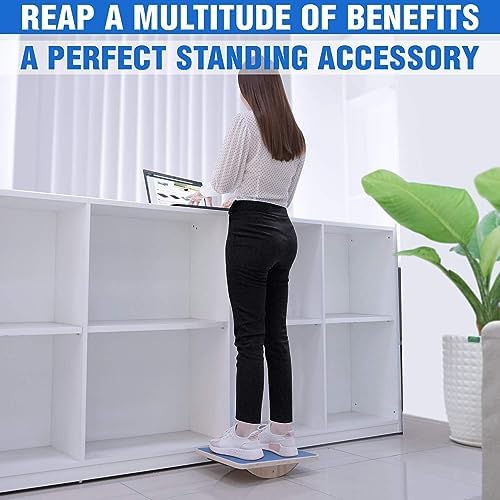 Yes4All Professional Anti-Slip Rocker Board for Leg Workout and Standing Desk Use | Yes4All 350LBS Wood Balance Board,