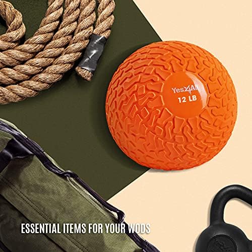 Yes4All Slam Balls, Durable PVC Sand Filled, Core Strengthening Workout Ball for Fitness Enthusiasts at Home Gym