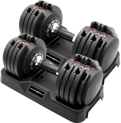Adjustable Round Dumbbell Weights | CAP Barbell | Multiple Handle Options, Singles & Pairs | 1|5 lb, 25 lb & 55 lb | Gym