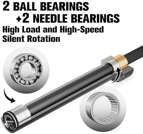 RitFit 7FT Olympic Barbell for Strength and Weightlifting Training - 2 Inch Olympic Bar for Squat, Deadlift, Bench Press