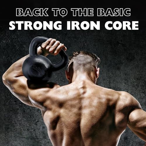 Yes4All Cast Iron Kettlebell, Strength Training Kettlebells for Men 5-80 Lb for Full Body Workout and Push Up - Set of 2