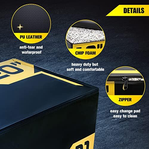 ToughFit Plyo Box - Adjustable Height Foam Plyometric Box for MMA and Crossfit Enthusiasts - Ideal for Home Gym Training