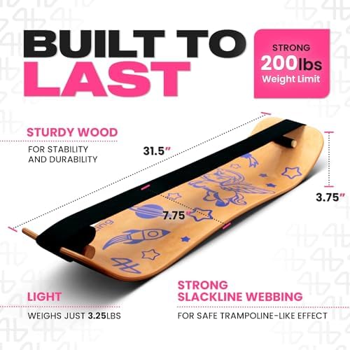 Balance Board for Kids - Wooden Wobble Board - Coordination Training - Perfect for Skateboard, Snowboard, Football, Socc