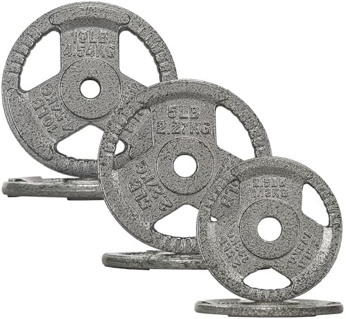 Fitvids 1-Inch Cast Iron Weight Plate for Strength Training & Weightlifting - Multiple Sizes