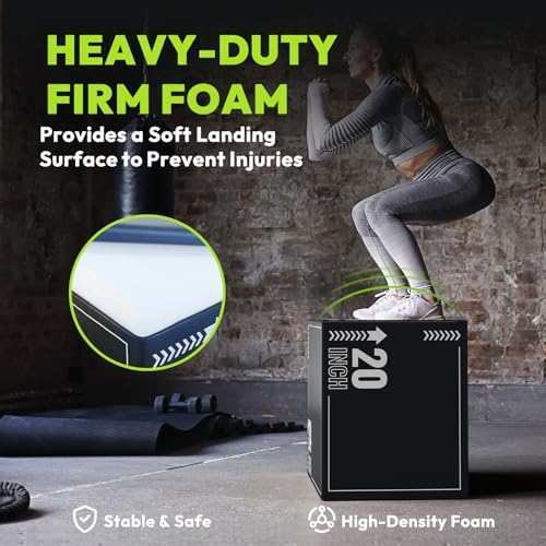 3-in-1 Pro-Duty HIIT Exercise Foam Plyo Box for Fitness Enthusiasts at Home Gym